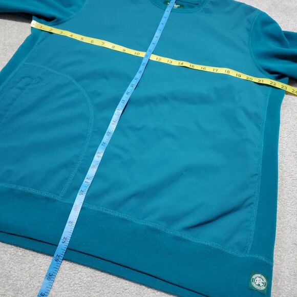 REIGNING CHAMP Sea to Sky Crewneck Sweatshirt Nylon Mixed Media Teal Men's XL - Picture 11 of 11